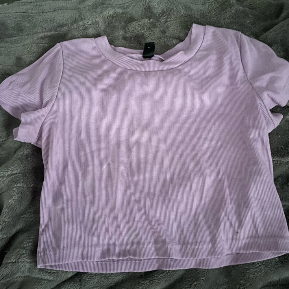 Lilac purple cropped shirt